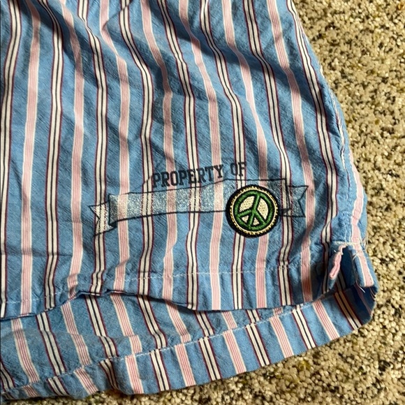 VS Pink Blue Striped PJ Shorts Med - Picture 2 of 7
